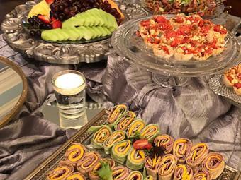 Catering Tablescape with Various Hors D'oeuvres