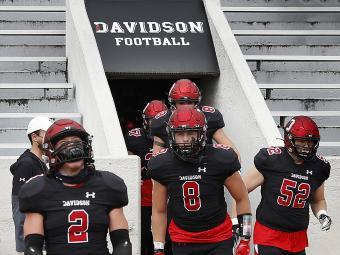 Davidson Football Players Entering the Field