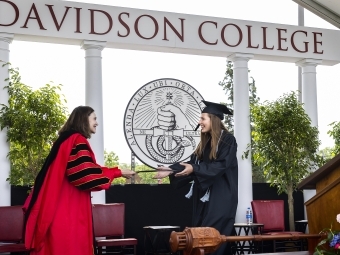 2021 Commencement President Quillen Presenting Diploma