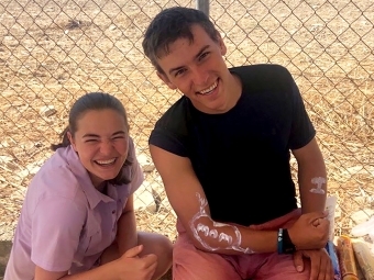 Harrison Dinsbeer and Caroline Webster in Greece