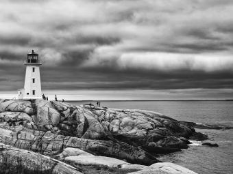 Photo by Matt Stirn - North Atlantic storm approaches lighthouse at Peggy’s Cove, Nova Scotia.