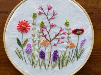 Photo of embroidery by Gaylena Merritt