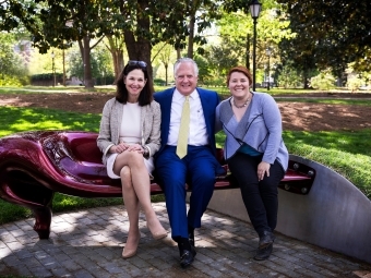 President Quillen, Joe Logan ’77, Vivian Beer