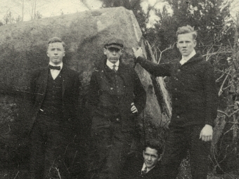 Vintage Photo of Davidson Students in the 1920s Posing 