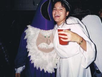 Dr. Blythe Winchester as a Davidson Student in an Angel Costume