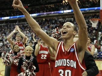 Steph Curry wearing Davidson College jersey