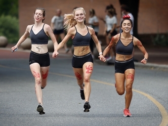 Cake Race Runners Holding Hands