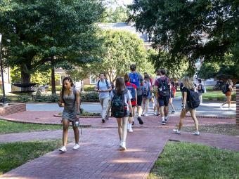 First Day of Classes Students Walking to Class