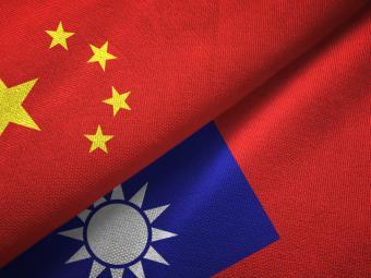 Chinese and Taiwanese Flags Side by Side