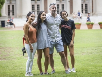 Student Taking a Family Photo at Farewell Picnic