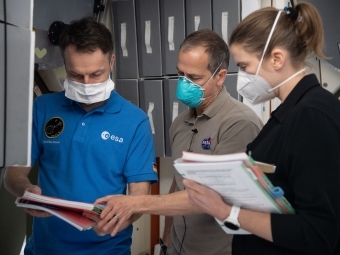 Space X Astronauts in Masks During Training