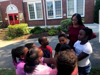 Davidson student DaShanae Hughes '21 teaching Freedom Schools children