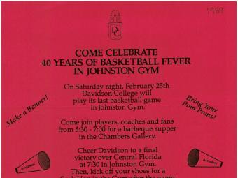 1989 Poster to Celebrate Johnston Gym Final Basketball Game from the archive