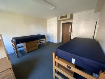 Cannon Hall standard double dorm with two beds