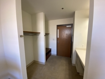 single room in Chidsey Hall facing door