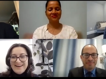 Eric Spanberg, Jaya Jha, Eric Freedman, Katia Dmitrieva, Richard Rubin Zoom Squares