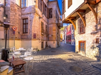 city street of Xanthi, Greece 