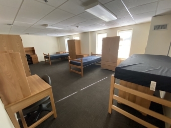 Duke Hall triple dorm room