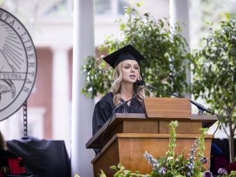 Caroline Roddey '20 at Commencement 2020