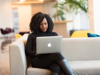 woman at laptop computer