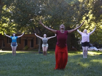 Tamara Williams teaches Davidson students the Brazilian dance techniques of Rosangela Silvestre