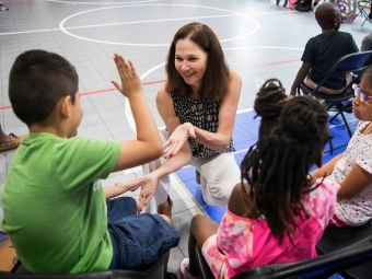 President Carol Quillen with students in Freedom School
