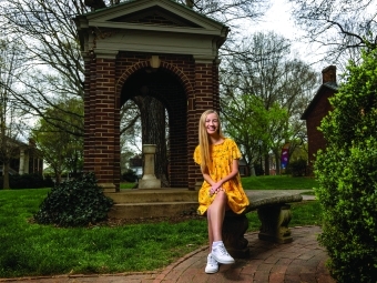 Sarah Todd Hammer in front of The Well