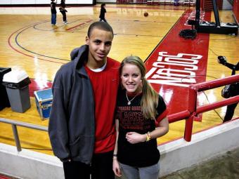 Student Darby and Steph Curry