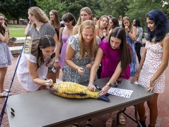 Students gathered around Honor Cod