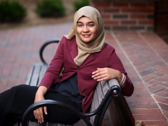 Photo of Hana Kamran on bench