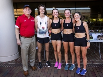 Doug Hicks with winners of the 2022 Cake Race