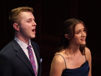 Two students singing - Music Dept. Voice Lessons