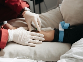 Stock image of hands in hospital