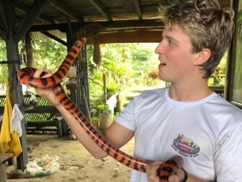 Zane Libke with snake