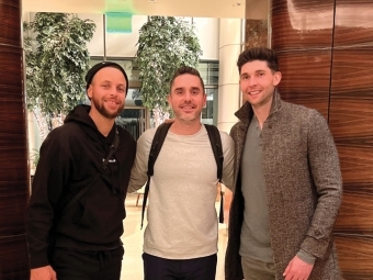 Stephan Curry, Jason Richards ’08 and Steve Rossiter ‘10 