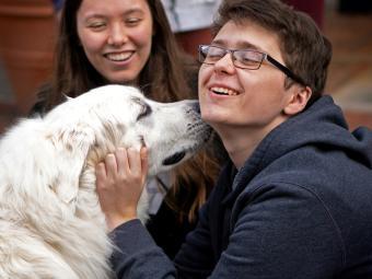 At the end of the semester students enjoyed a Big Fluffy Study Break, courtesy of the History and GSS Departments. Dogs from the Carolina Great Pyrenees Rescue organization brought lots of wags and love to students stressing over finals. 