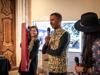 Subhankar Banerjee and Assistant Professor Jennifer Garcia Peacock at Venice Biennale