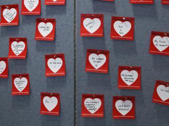 Random Acts of Kindness Cards on the wall