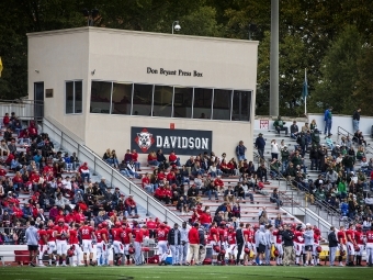 Football Stadium Press Box on Game Day