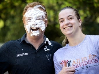 Chris Marsicano and Student During All In For Davidson
