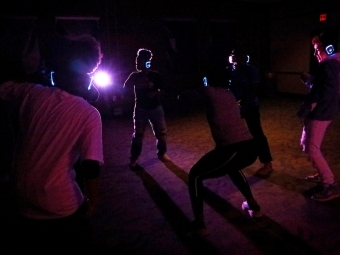 Students at silent disco