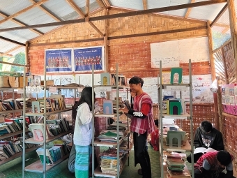 Refugees in Bookstore
