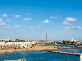 A scene of water and ruins in Morocco