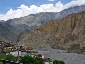 a mountainous scene in Nepal