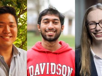 a compilation of student headshots featuring two men and a woman