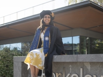 Ghatlia graduating from law school at the University of California, Berkeley in 2022