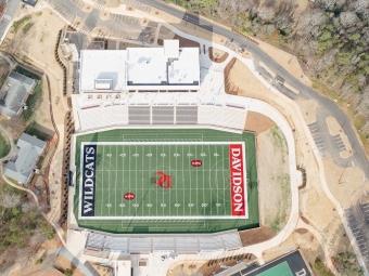 Aerial photo of Davidson College stadium