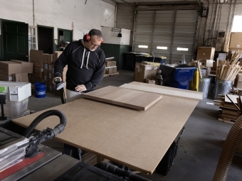 Tonidandel working in the wood shop