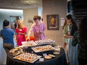 Catering Diners at an appetizer buffet table