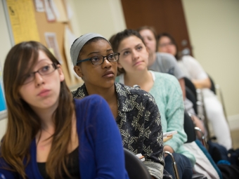 Students in a class lecture